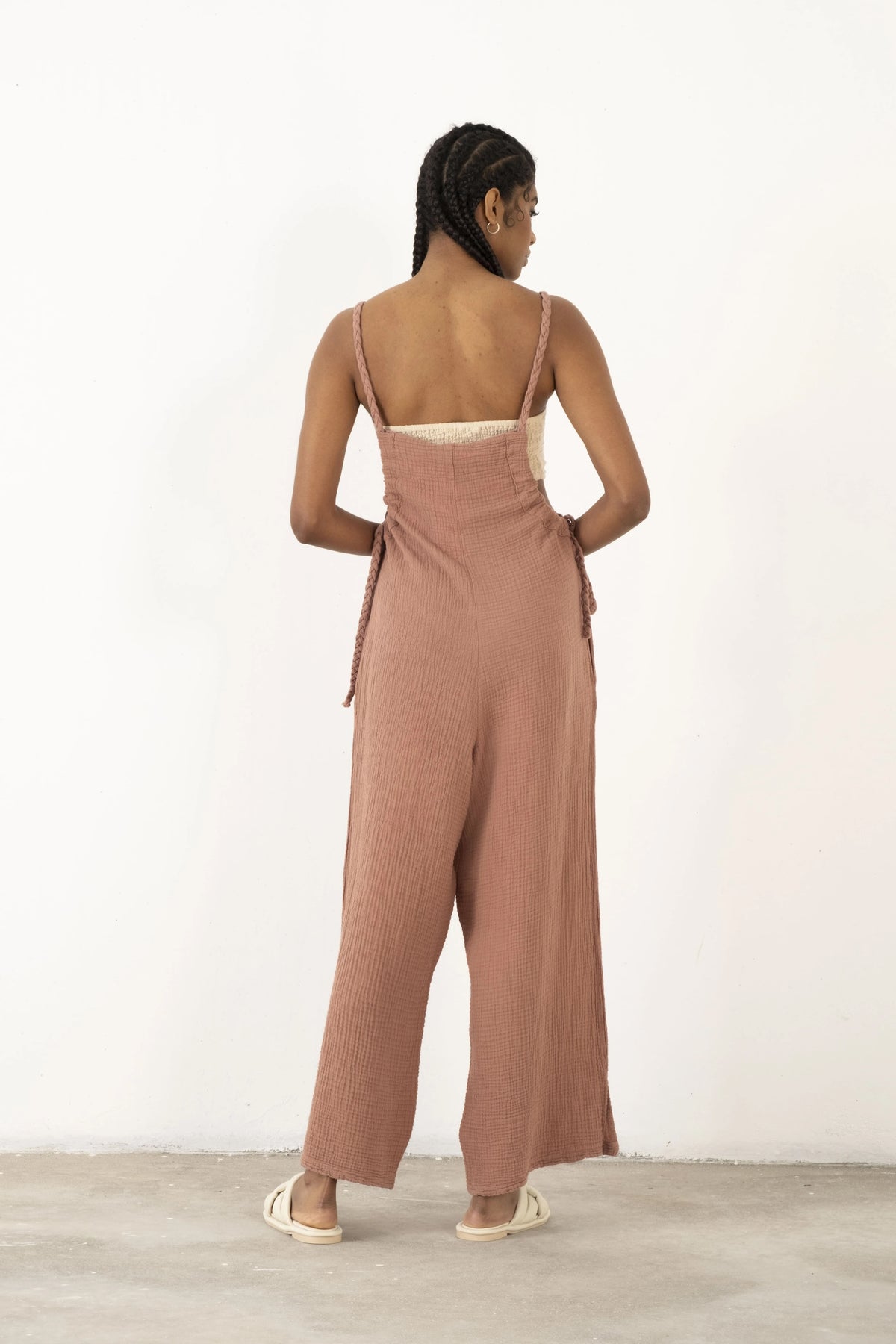 Dusty Rose Organic Cotton Jumpsuit - Vleyn