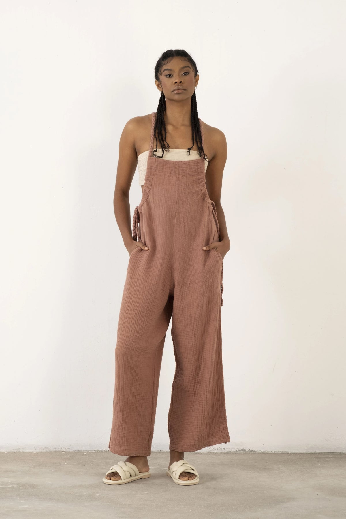 Dusty Rose Organic Cotton Jumpsuit - Vleyn