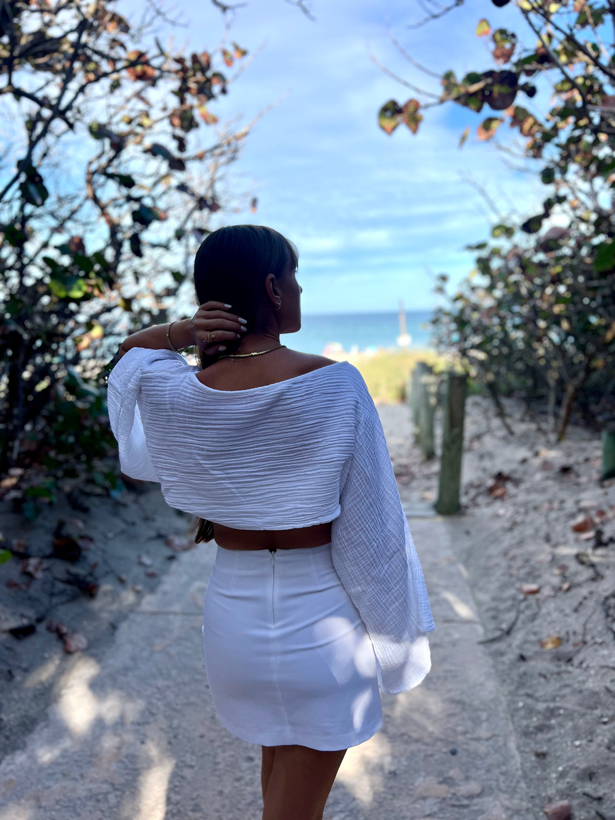 White Boho Muslin Shirt Full Length — Sustainable Fashion by Vleyn