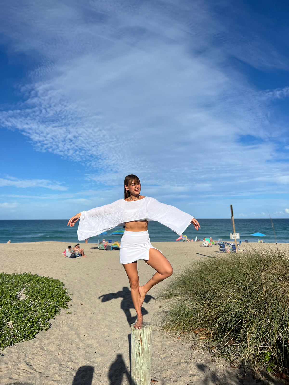 White Boho Muslin Shirt Full Length — Sustainable Fashion by Vleyn