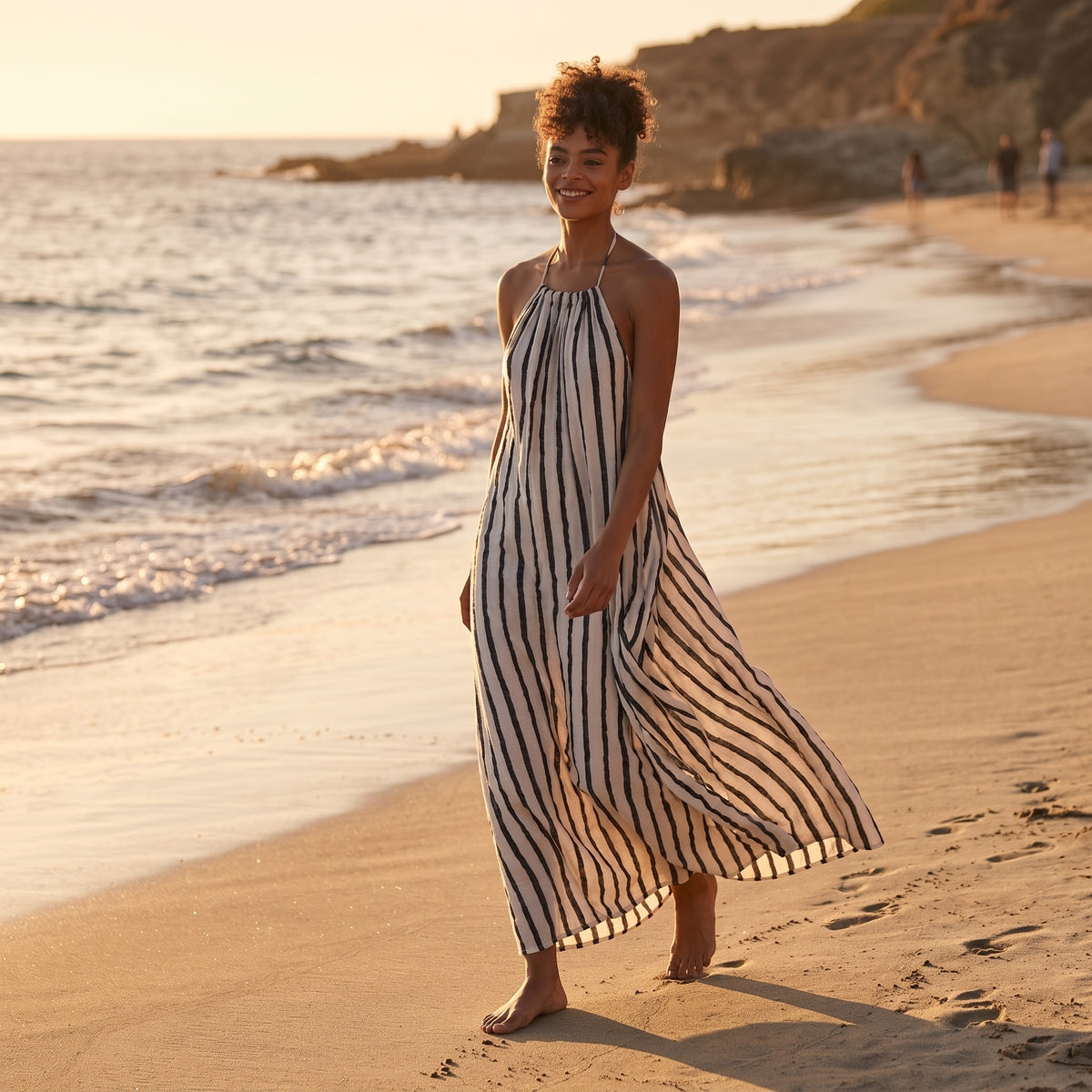 Cabana Stripe Halter Dress