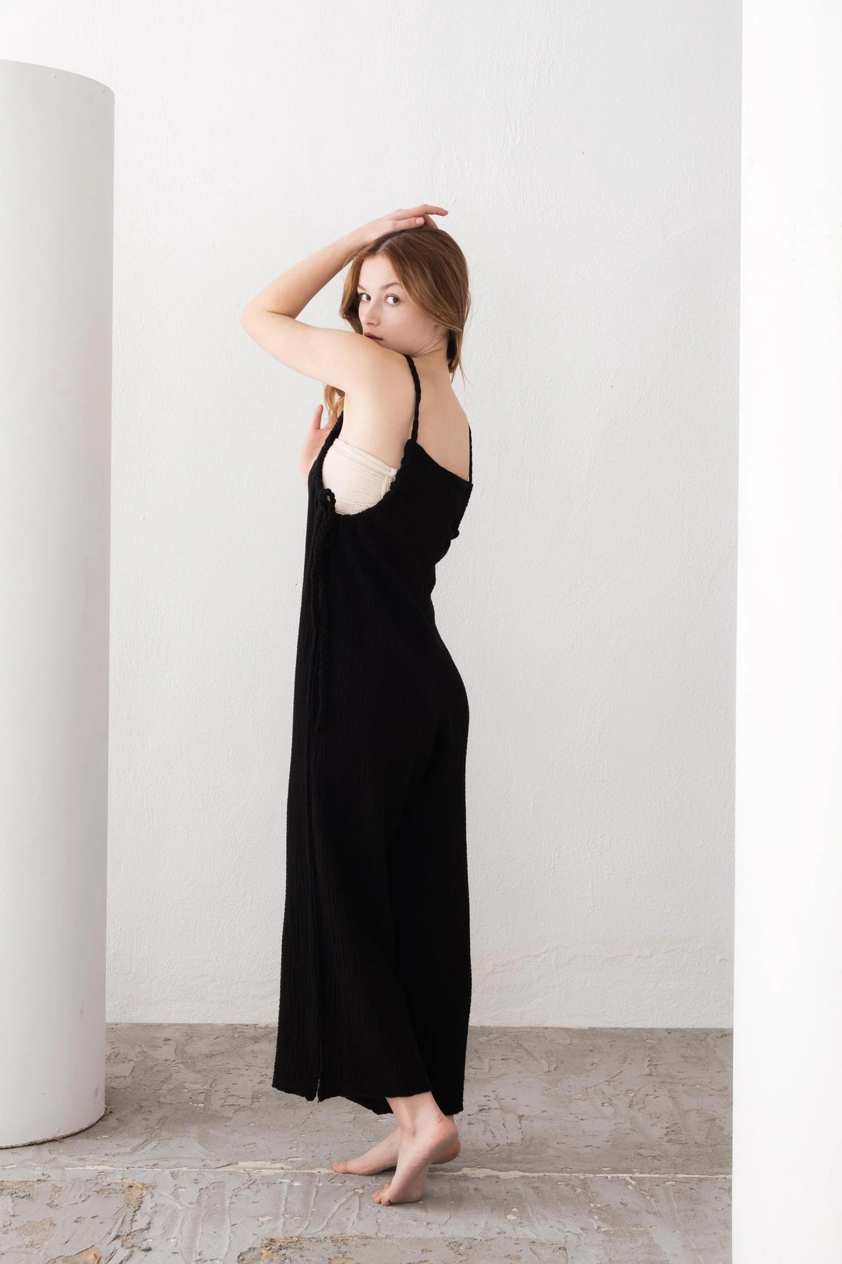 Black Organic Cotton Jumpsuit - Vleyn