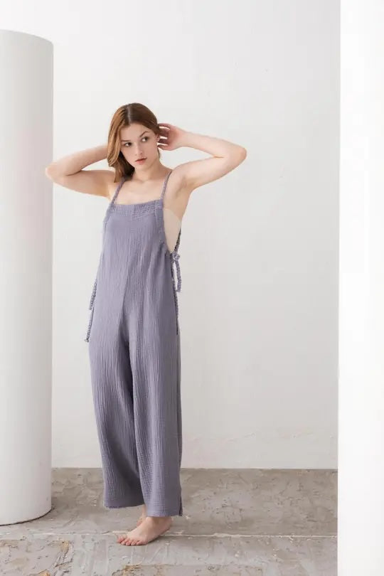 Grey Organic Cotton Jumpsuit - Vleyn