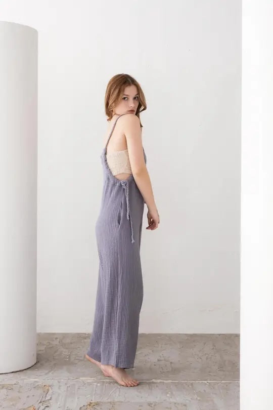 Grey Organic Cotton Jumpsuit - Vleyn