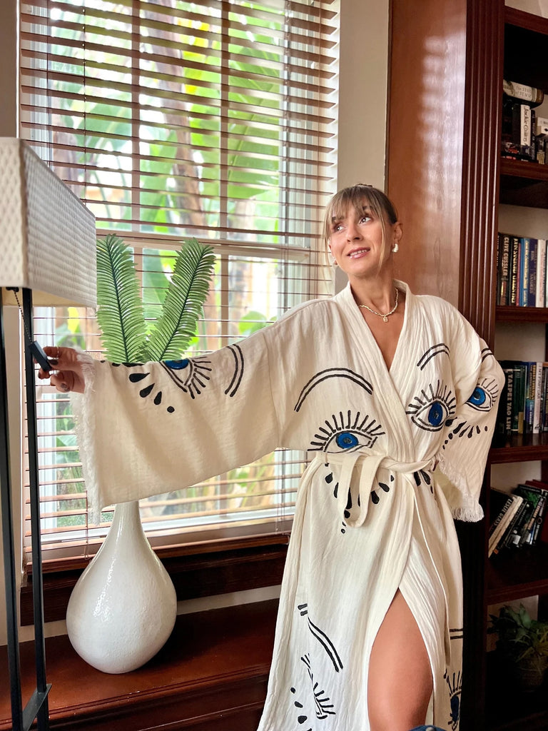 Evil Eye Kimono, Women's Loungewear Evil Eye Kimono, Women's Loungewear
