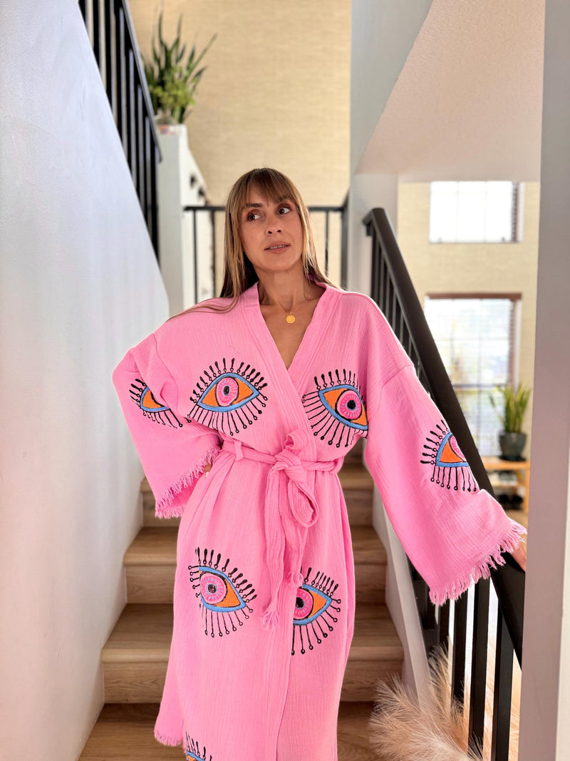 Organic Cotton Evil Eye Robe - Vleyn
