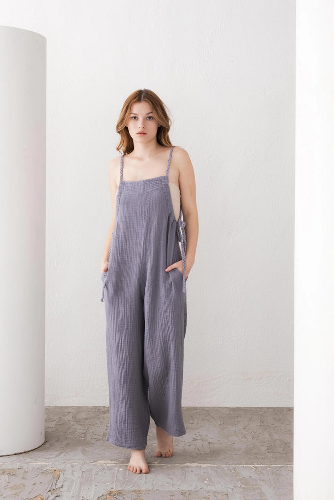 Grey Organic Cotton Jumpsuit - Vleyn