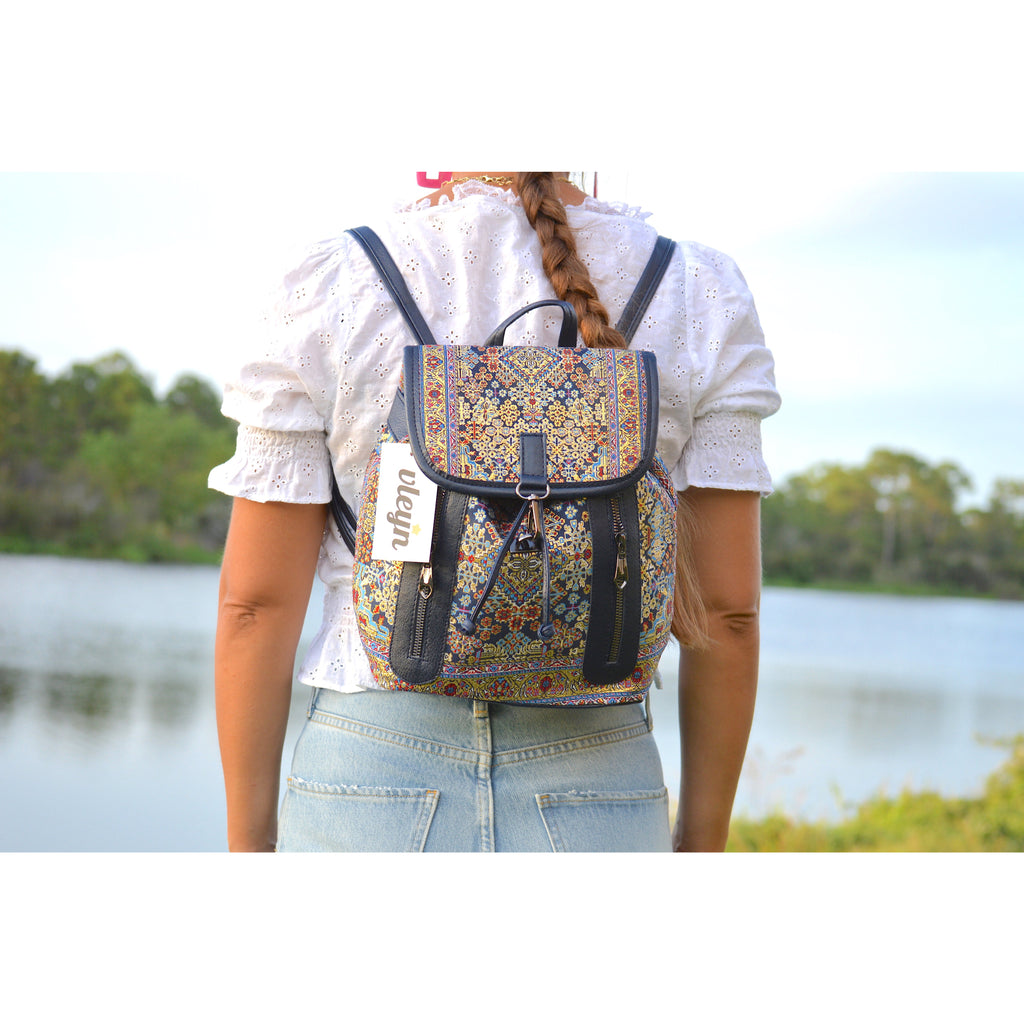 Navy Blue Jasmine Backpack - Vleyn